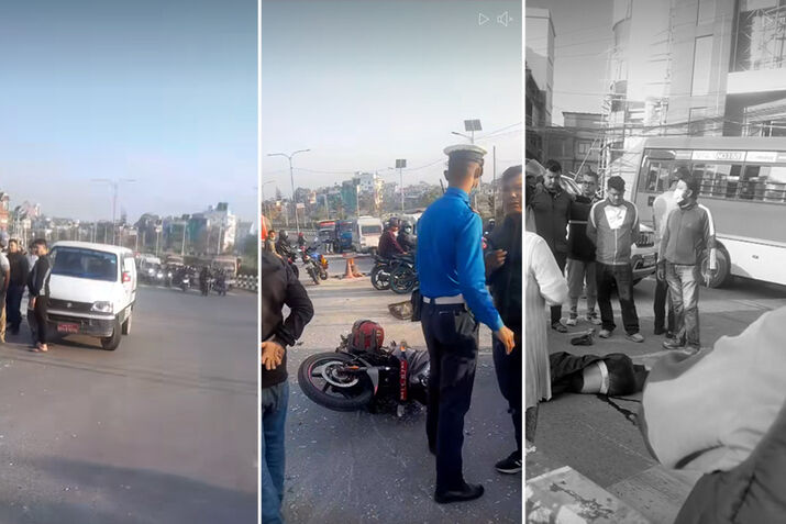 तीनकुनेमा तीन वटा गाडी जुध्दा एक जनाको मृत्यु, ३ घाइते